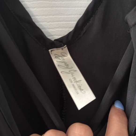 Black Cover Up Gypsy Junkie Black Dress - Long Maxi Sheer Thin Dress - Side Zip - Picture 2 of 4